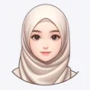 DALL·E 2024-12-11 22.57.53 - A highly natural-looking cartoon avatar of a young girl wearing a simple and elegant hijab, with realistic facial features, a soft smile, and neutral